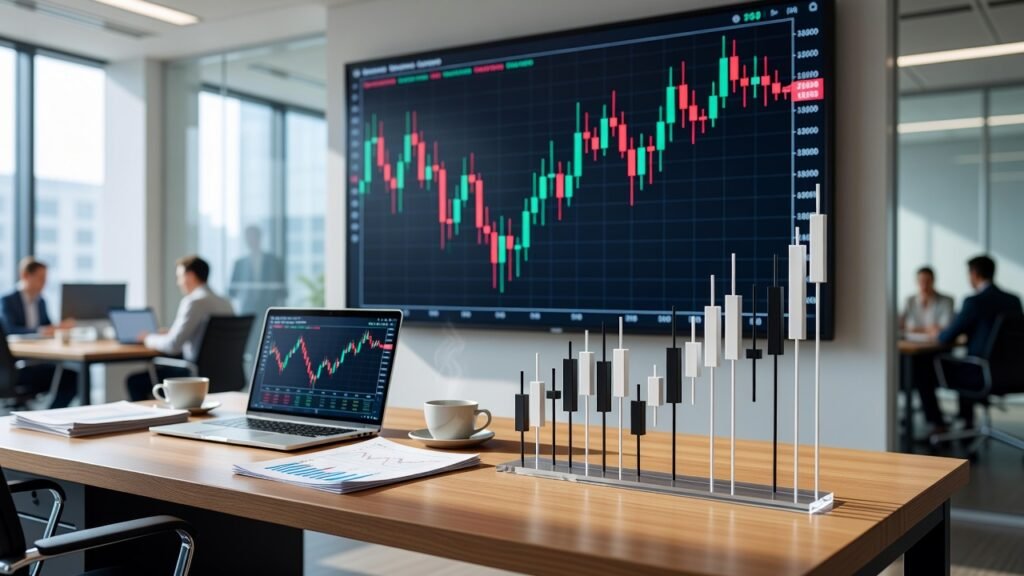 stock market simulator game candlestick view