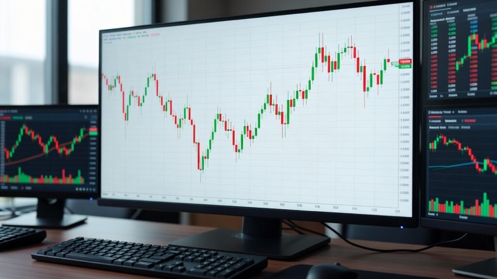 candle charts inside free browser game