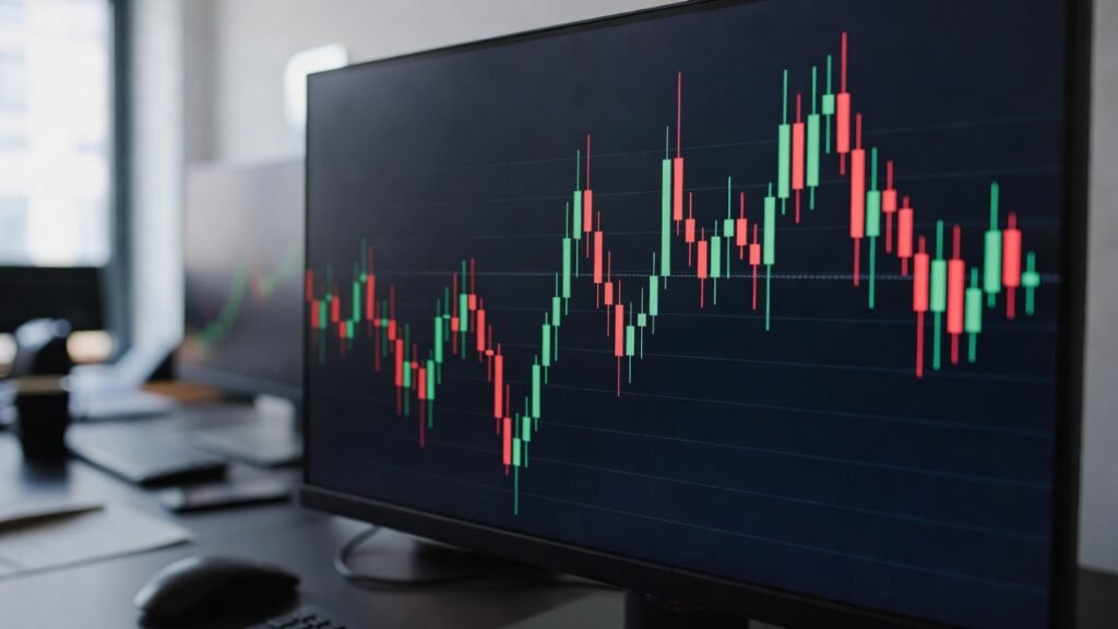 Live candle market inside trading game