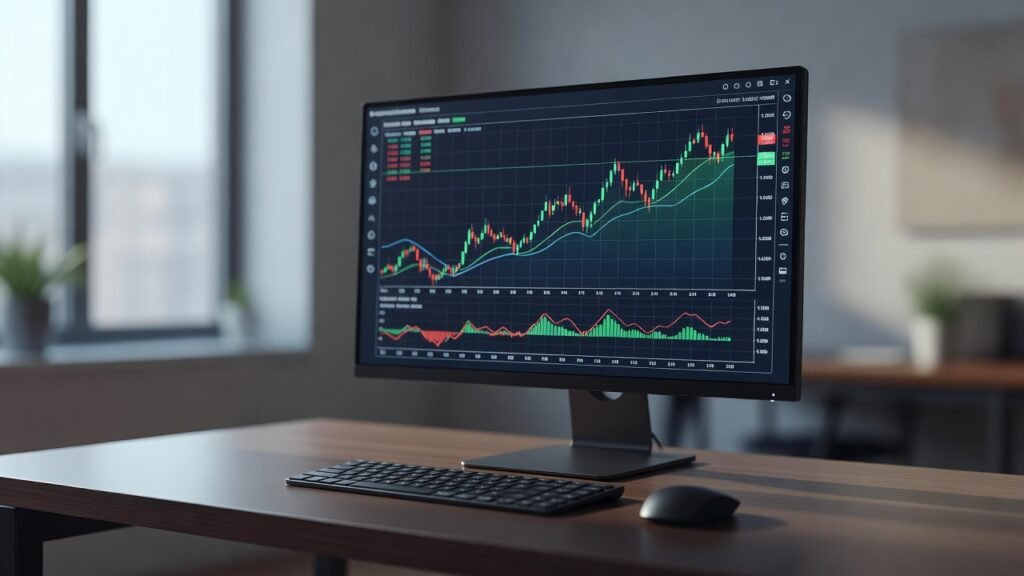 financial dashboard showing crypto simulator metrics