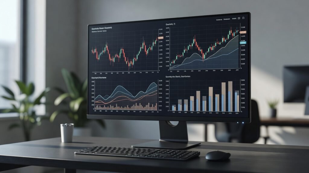 financial dashboard with charts in free rpg that builds trading skills
