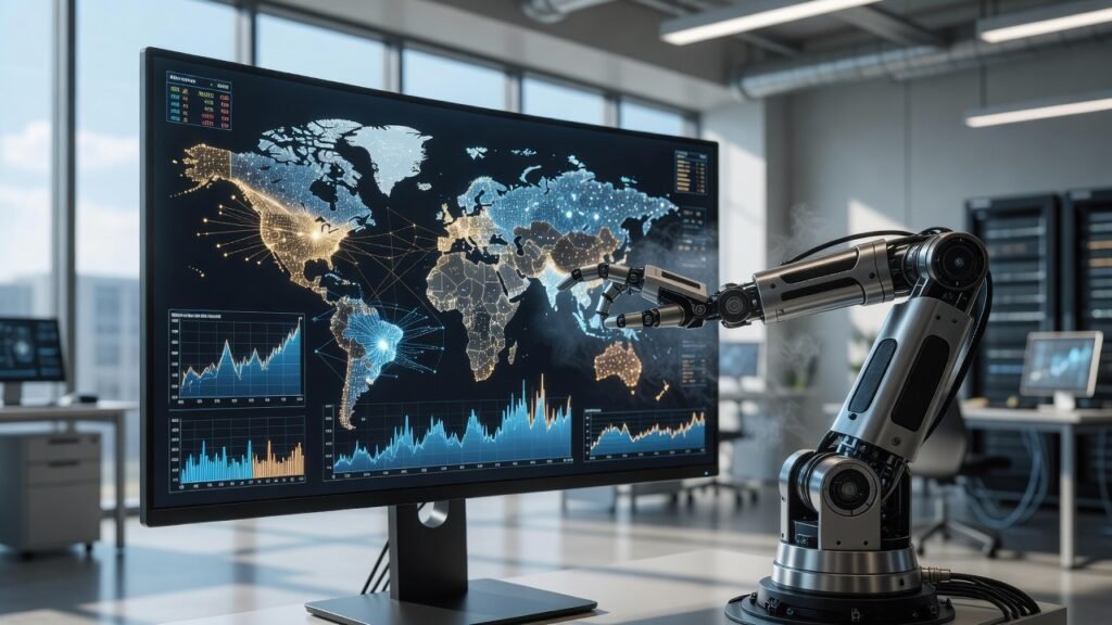 Robot lab interface teaching trading skills