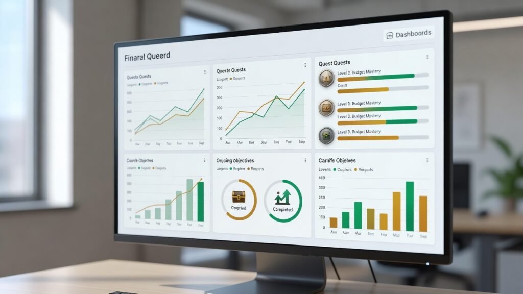 Quest based trading simulator dashboard view