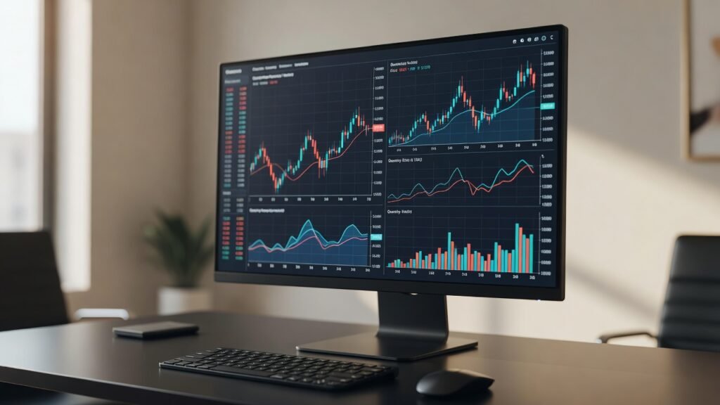 stock market game dashboard showing live prices
