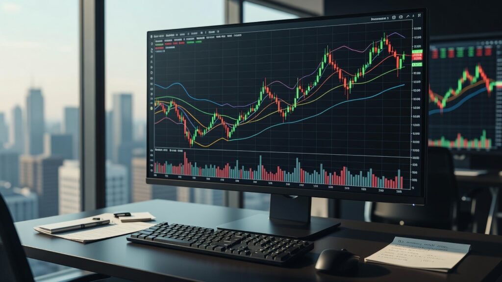 live candle chart in trading game