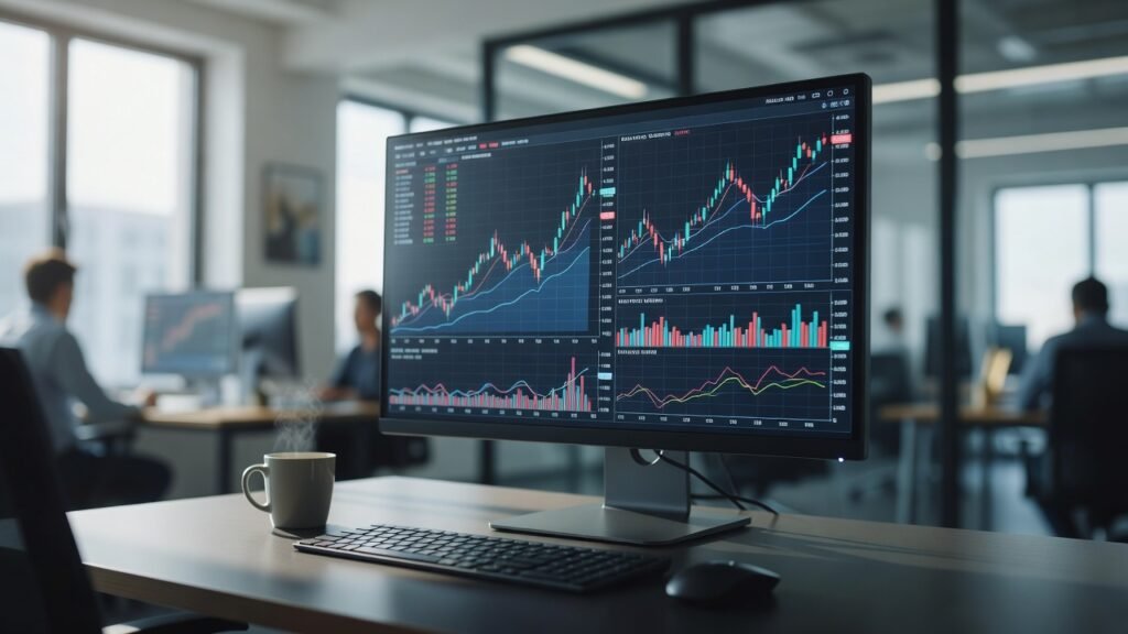 trading game dashboard showing live positions
