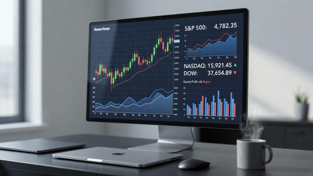 dashboard view of real economy trading game