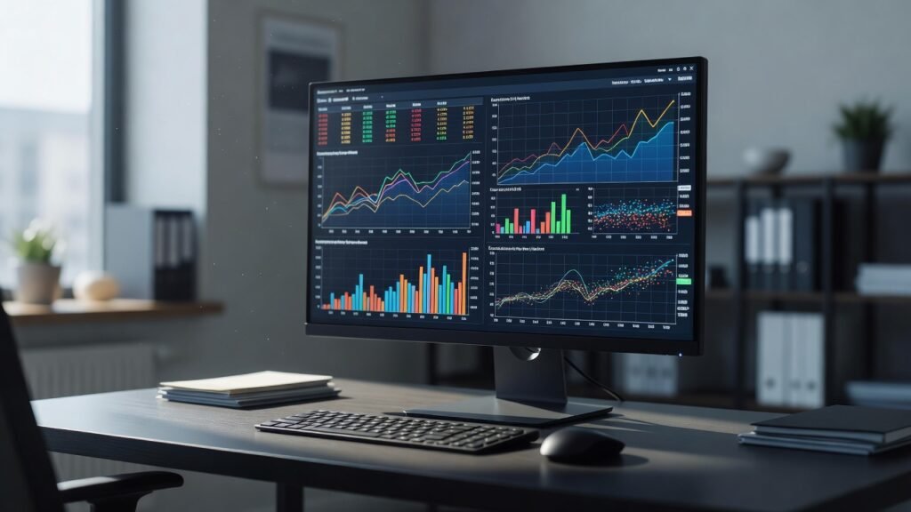 financial dashboard in trading simulator game