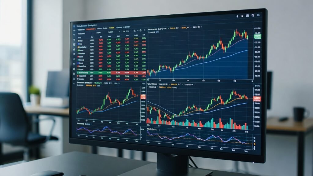 cryptocurrency games trading dashboard screen view