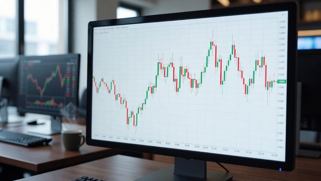 live candlestick trading chart display