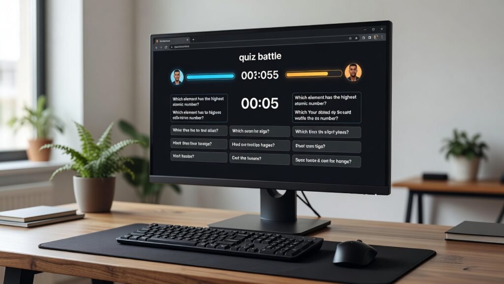 free browser games quiz battle screen