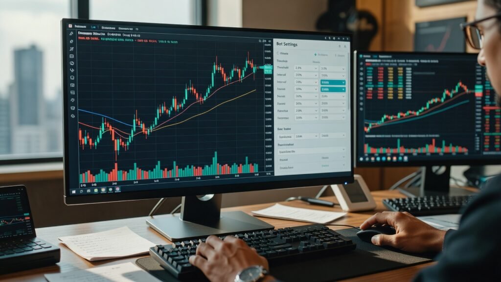 stock market graph from trading bot simulator game session