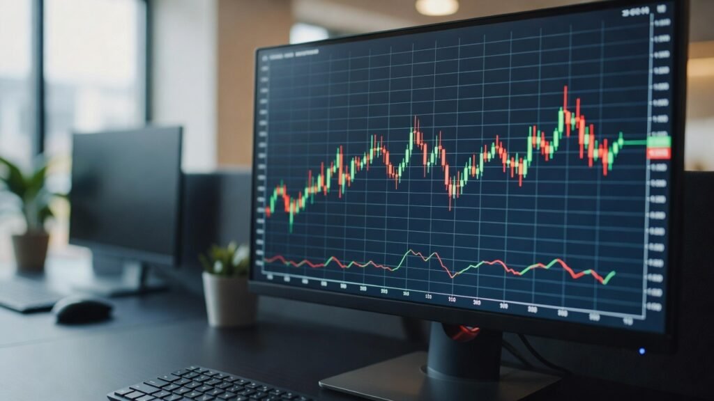 stock market graph illustrating browser game real player economy review