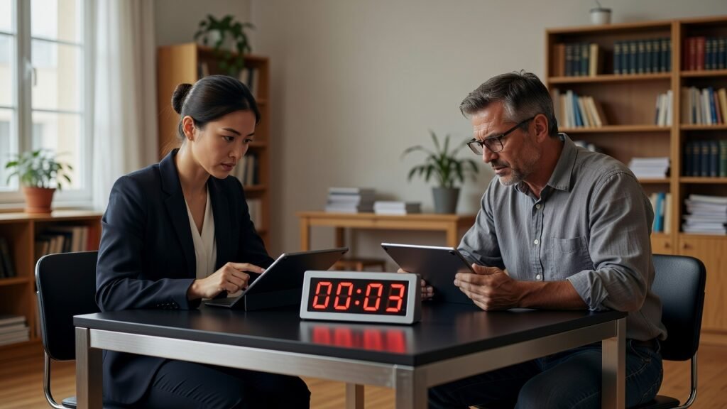 timed quiz battle screen in browser game that teaches trading